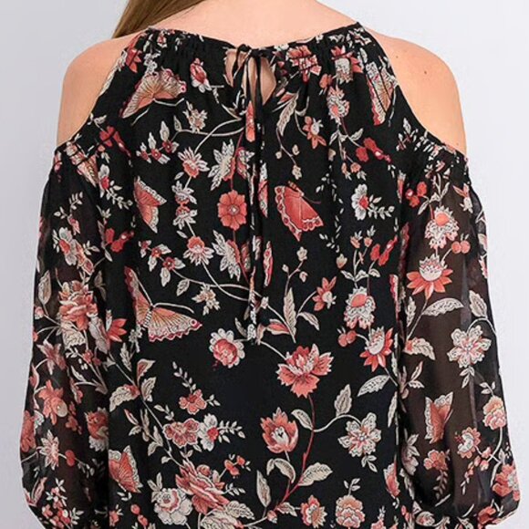 Elegant Floral Off-Shoulder Dress - size XL - Picture 3 of 8